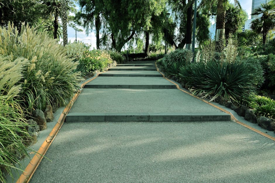 Camino de jabre compactado en jardín