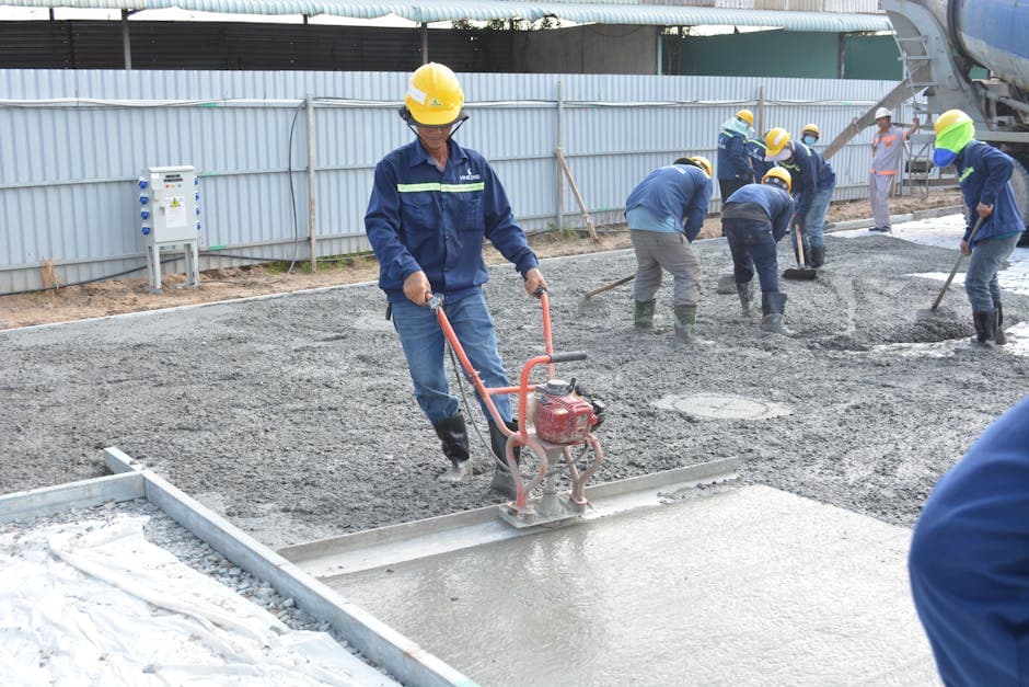 Vertido de losa de hormigón armado