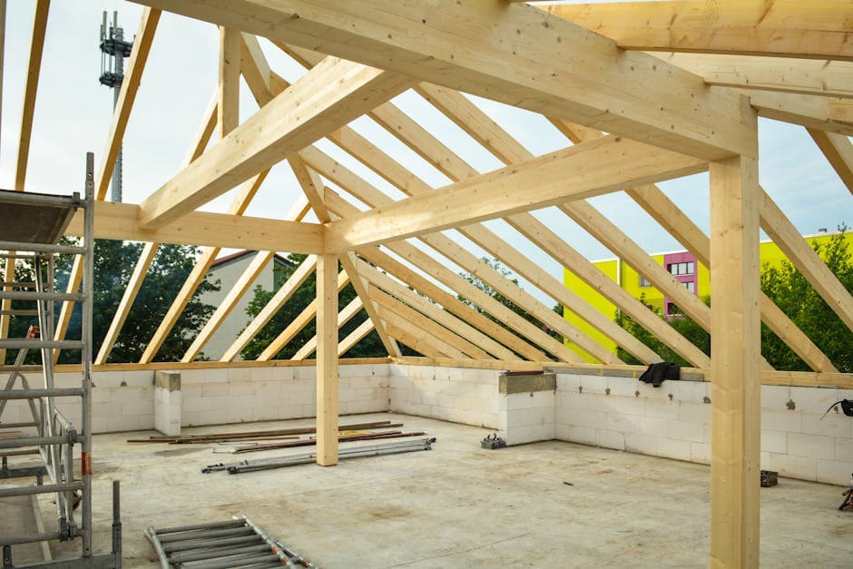 Estructura de madera para casa de entramado ligero